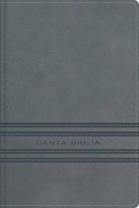 Picture of Nbla Santa Biblia Edicion Versificada Tamano Bolsillo Leathersoft Gris Palabras de Jesus En Rojo Comfort Print