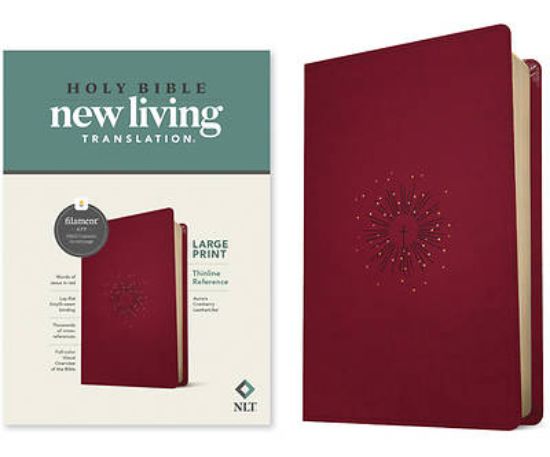 Picture of NLT Large Print Thinline Reference Bible, Filament Enabled Edition (Red Letter, Leatherlike, Berry)