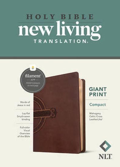 Picture of NLT Compact Giant Print Bible, Filament Enabled Edition (Red Letter, Leatherlike, Mahogany Celtic Cross)