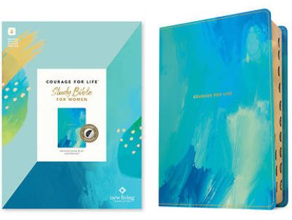 Picture of NLT Courage for Life Study Bible for Women, Filament-Enabled Edition (Leatherlike, Brushed Aqua Blue, Indexed)
