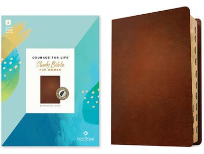 Picture of NLT Courage for Life Study Bible for Women, Filament-Enabled Edition (Genuine Leather, Brown, Indexed)