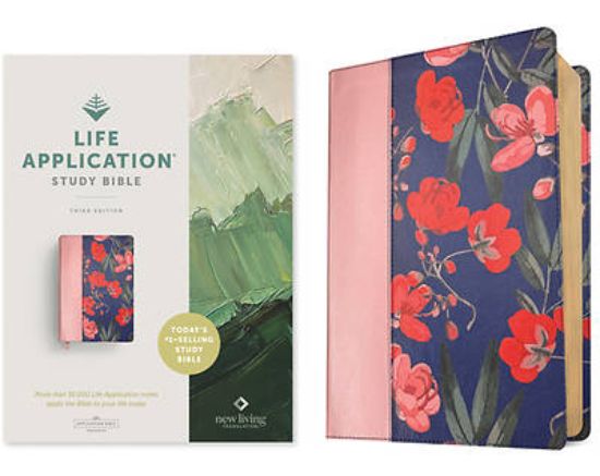 Picture of NLT Life Application Study Bible, Third Edition (Red Letter, Leatherlike, Pink Evening Bloom)
