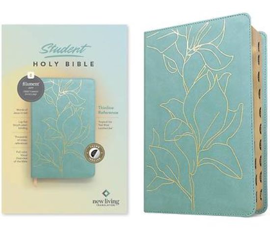 Picture of NLT Student Bible, Thinline Reference, Filament-Enabled Edition (Leatherlike, Tropical Iris Teal Blue, Indexed, Red Letter)