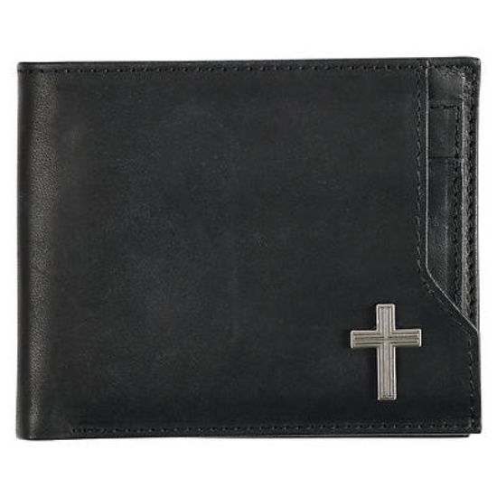 Picture of Genuine Full Grain Leather Rfid Blocking Scripture Wallet for Men