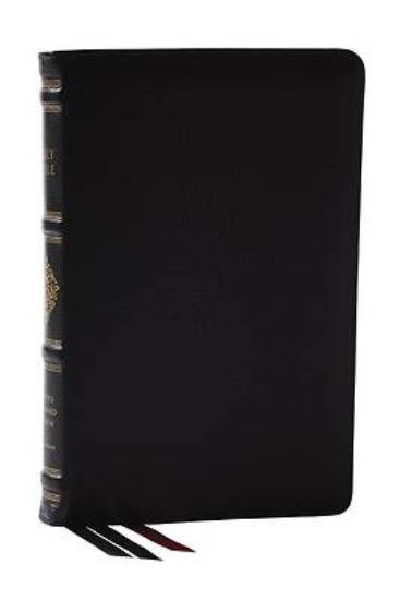 Picture of RSV Personal Size Bible with Cross References, Black Premium Goatskin Leather, Premier Collection, (Sovereign Collection)