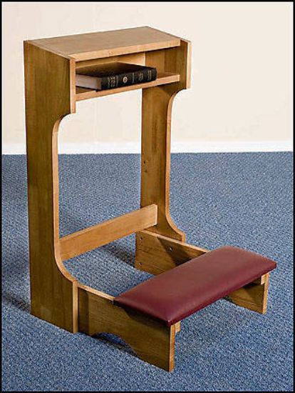 Picture of Padded Kneeler - Pecan Stain