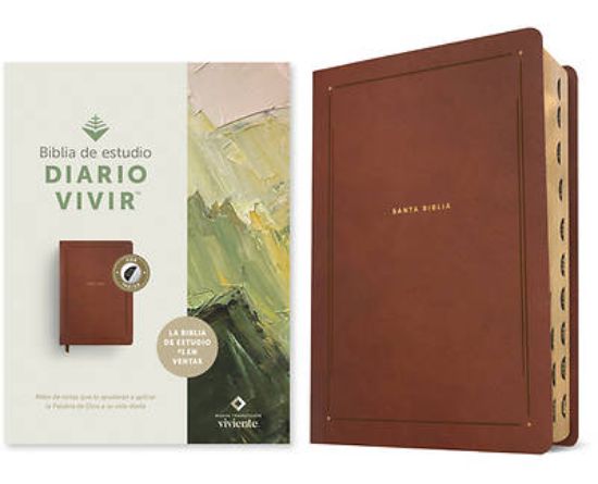 Picture of Biblia de Estudio del Diario Vivir Ntv (Sentipiel, Café Rústico, Índice, Letra Roja)