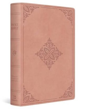 Picture of ESV Giant Print Value Personal Size Bible, Red Letter (Trutone, Blush Rose, Fleur-De-Lis Design)