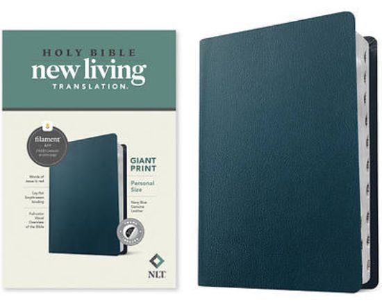 Picture of NLT Personal Size Giant Print Bible, Filament Enabled Edition (Red Letter, Genuine Leather, Navy Blue, Indexed)