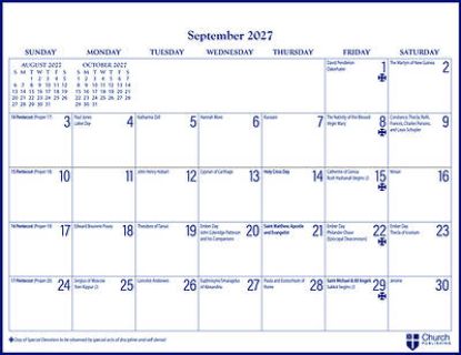 Picture of 2027 Parish Wall Calendar