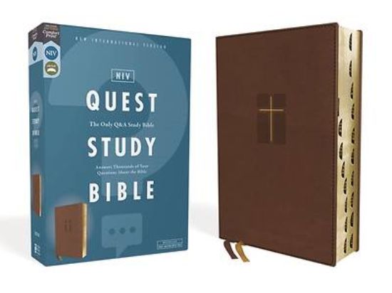 Picture of NIV Quest Study Bible, Leathersoft, Brown, Indexed, Comfort Print