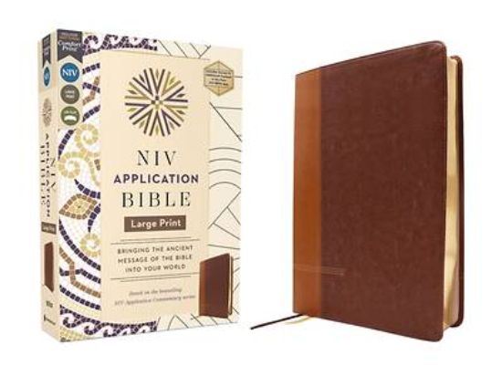 Picture of NIV Application Bible, Large Print, Leathersoft, Brown, Red Letter, Comfort Print