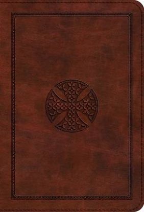 Picture of ESV Large Print Compact Bible (Trutone, Brown, Mosaic Cross Design)