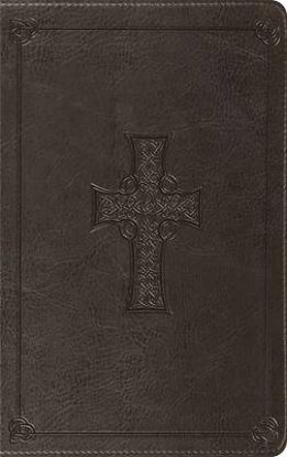 Picture of ESV Thinline Bible, Red Letter (Trutone, Charcoal, Celtic Cross Design)