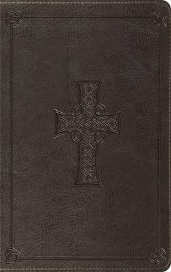 Picture of ESV Thinline Bible, Red Letter (Trutone, Charcoal, Celtic Cross Design)