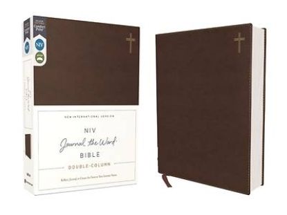 Picture of Niv, Journal the Word Bible, Double-Column, Leathersoft, Brown, Red Letter Edition, Comfort Print
