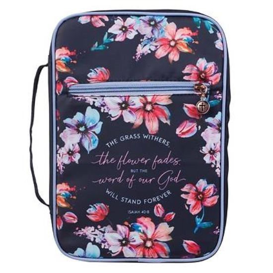 Picture of Bible Cover Large Navy the Grass Withers Isaiah 40
