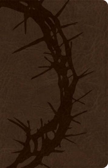 Picture of CSB Large Print Personal Size Reference Bible, Optimal Type, Digital Study Edition, Brown Crown of Thorns Leathertouch