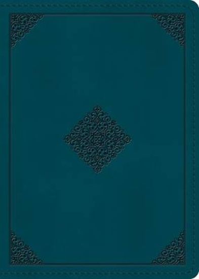 Picture of ESV Large Print Personal Size Bible, Red Letter (Trutone, Deep Teal, Ornament Design)