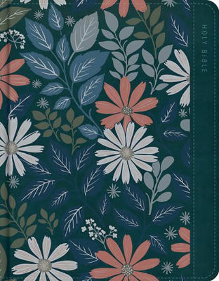 Picture of NASB Notetaking Bible, Large Print Edition, Teal Floral Leathertouch