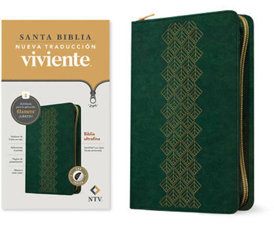 Picture of Biblia Ultrafina Ntv de Ziper, Con Filament (Sentipiel, Verde Esmeralda, Índice, Letra Roja)