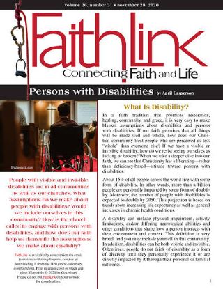 Picture of Faithlink - Persons with Disabilities (11/29/2020)