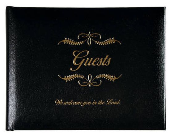 Picture of Small Black Bonded Leather Guest Book