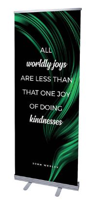 Picture of All Worldly Joys Color Swirl Words of Wesley Rollup Banner