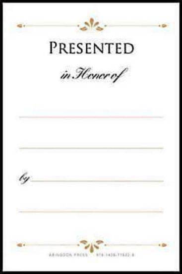 Picture of Presented in Honor of Bookplates (Pkg of 48)