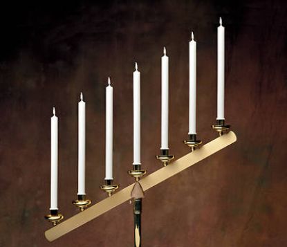 Picture of 51% Beeswax Altar Candles Emkay 12 7/8 x 7/8 Pack of 12 Self-Fitting End
