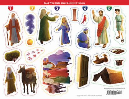 Picture of VBS 2025 Road Trip Bible Story Activity Stickers (Pkg of 6)