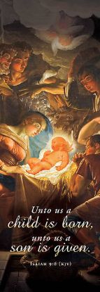 Picture of Banner Christmas Unto Us a Child is Born 2 x 6 Vinyl