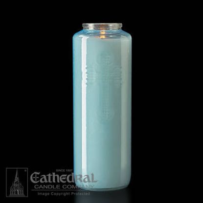 Picture of Cathedral 6-Day Glass Offering Candle - Marial Blue