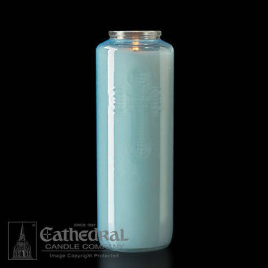 Picture of Cathedral 6-Day Glass Offering Candle - Marial Blue