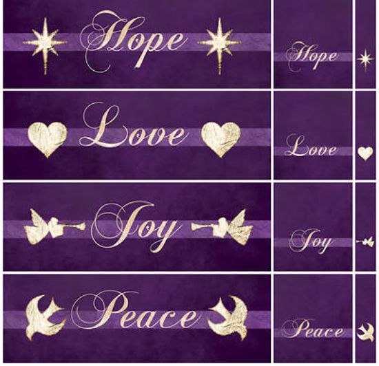Picture of Chrismons Advent Three Piece Parament Set - Purple