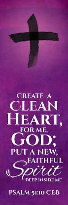 Picture of Cross of Ashes 2 x 6 Foot Banner - Psalm 51:10 CEB