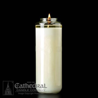 Picture of Cathedral Domus Christi 51% Beeswax 8-Day Glass Bottle Style Sanctuary Light