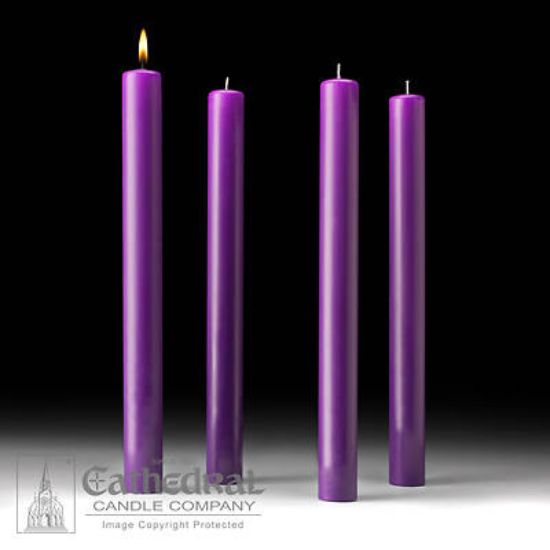 Picture of Cathedral 51% Beeswax Advent Candle Set 16" X 1-1/2" - 4 Purple
