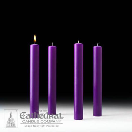 Picture of Cathedral 51% Beeswax Advent Candle Set 12" X 1-1/2" - 4 Purple