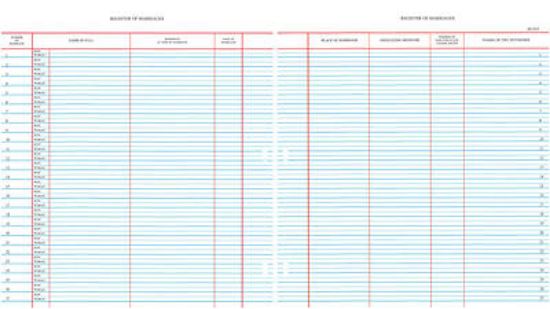 Picture of Westminster Church Register Binder Sheets  Marriages
